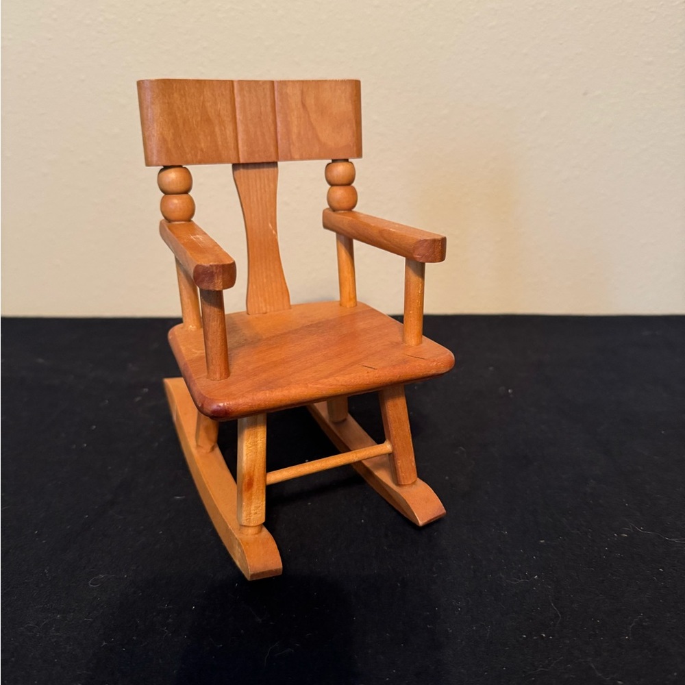 Vintage 1960s Strombecker Doll Rocking Chair for Dolls 7 inches
